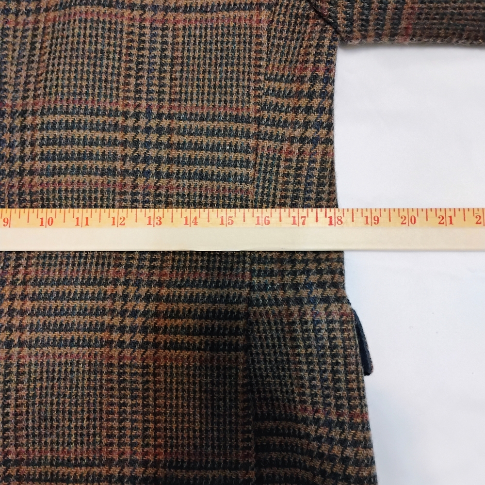 Men's Short Stature/Boys Husky John Weitz Vintage Brown Plaid Blazer - Picture 12 of 16